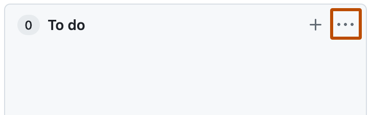 프로젝트에서 열을 보여주는 스크린샷. 메뉴 아이콘이 주황색 윤곽선으로 강조 표시되어 있습니다.